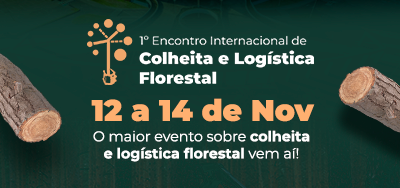 Cartaz Save the Date - 1 Encontro Internacional sobre colheita e logística florestal stories